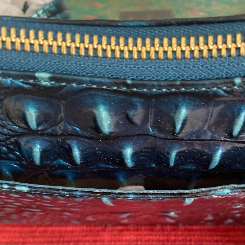 BRAHMIN… NWT SHAYNA CROSSBODY HANDBAG IRIDESCENT TEAL - Picture 11 of 16